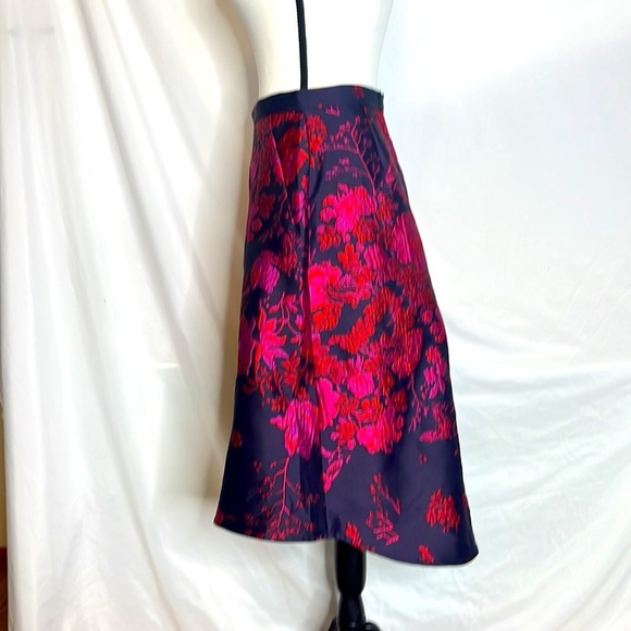 Anthropologie Floral High Low Skirt in Pink and Navy - Picture 6 of 6